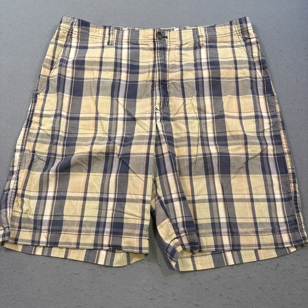 Izod Golf Shorts Mens 36 BLUE CHECK Lightweight Outdoor PERFORMANCE